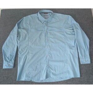 Grundens Fishing Bayamo Cooling Long Sleeve Snap Shirt Mens Sz 3XL UPF 50 Blue